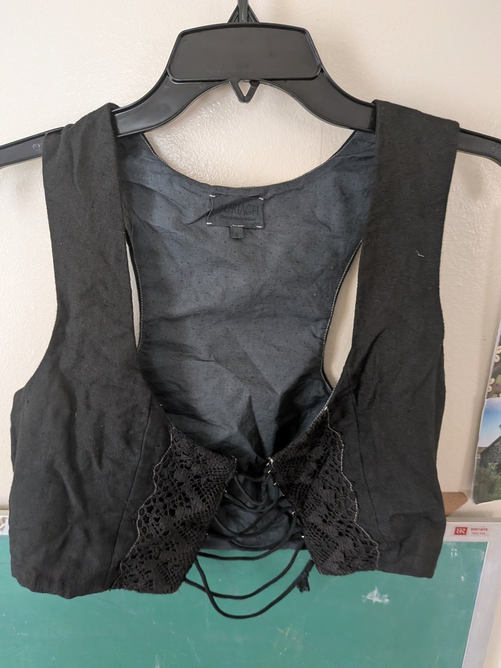 Black Lace-Trim Corset Cottagecore Voriagh